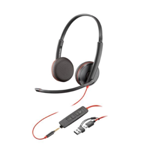 Cuffie e Auricolari - Poly Blackwire 3225 USB-CA + AUX 3,5 mm